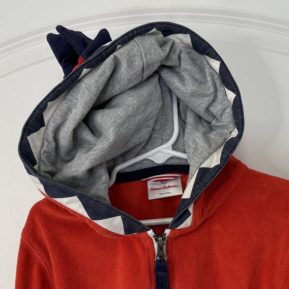 Hanna Andersson Orange Dino Terry Jacket Size 110 5 - Picture 3 of 8